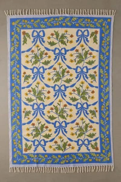Urban Outfitters Bow Demask Screen Printed Rug 1