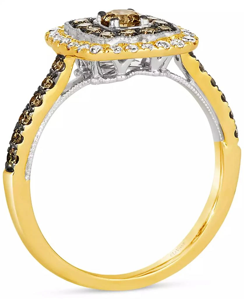 Le Vian Nude Diamond & Chocolate Diamond Double Halo Ring (3/4 ct. t.w.) in 14k Gold 3