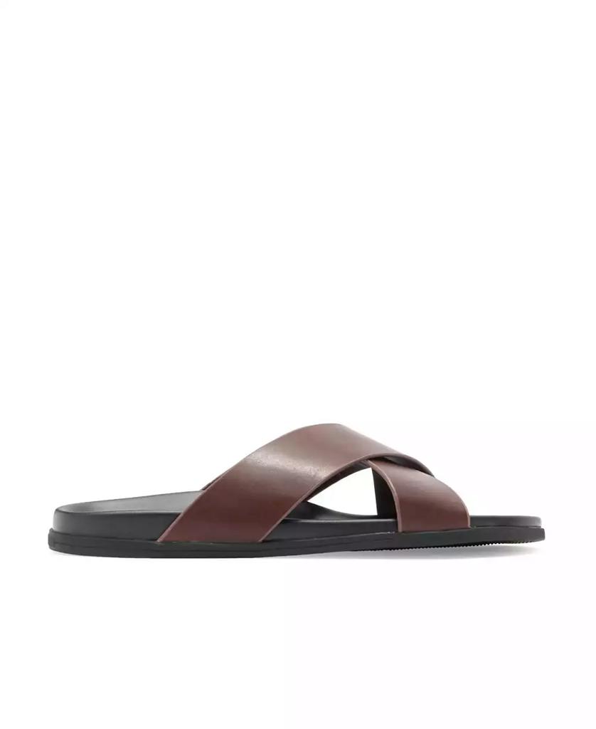 Blake McKay Men's Jake Dress Casual Cross-Strap Leather Slide Sandal