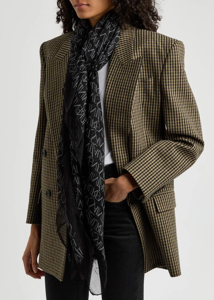 Yves Saint Laurent Logo-monogrammed semi-sheer scarf 2