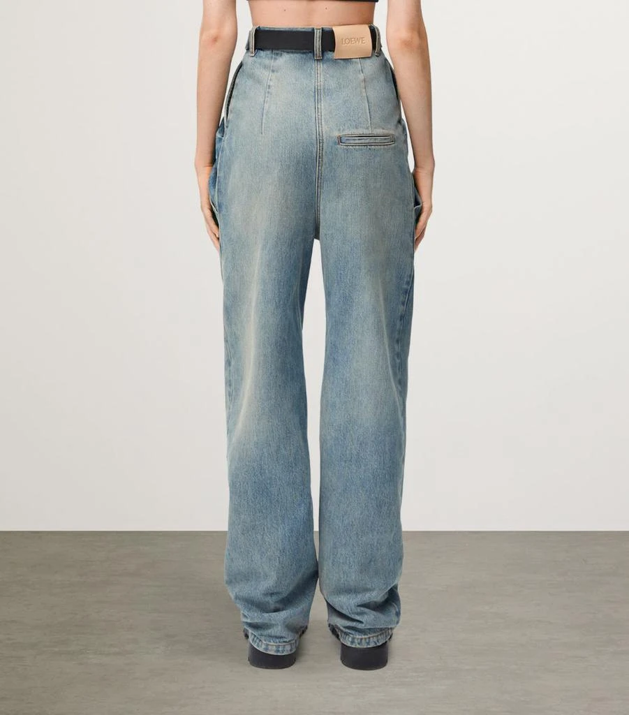 Loewe Light-Wash Draped Jeans 4