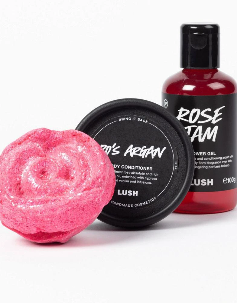 Lush LUSH Best for feeling Ro'sy Shower Gel, Body Conditioner & Bubble Bar Bath Set 2