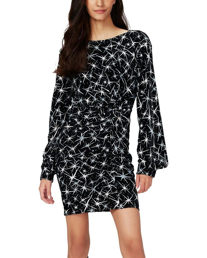 mini white pearl dress Quinton Pearl Satin Long Sleeve Tie Mini Dress - US 18