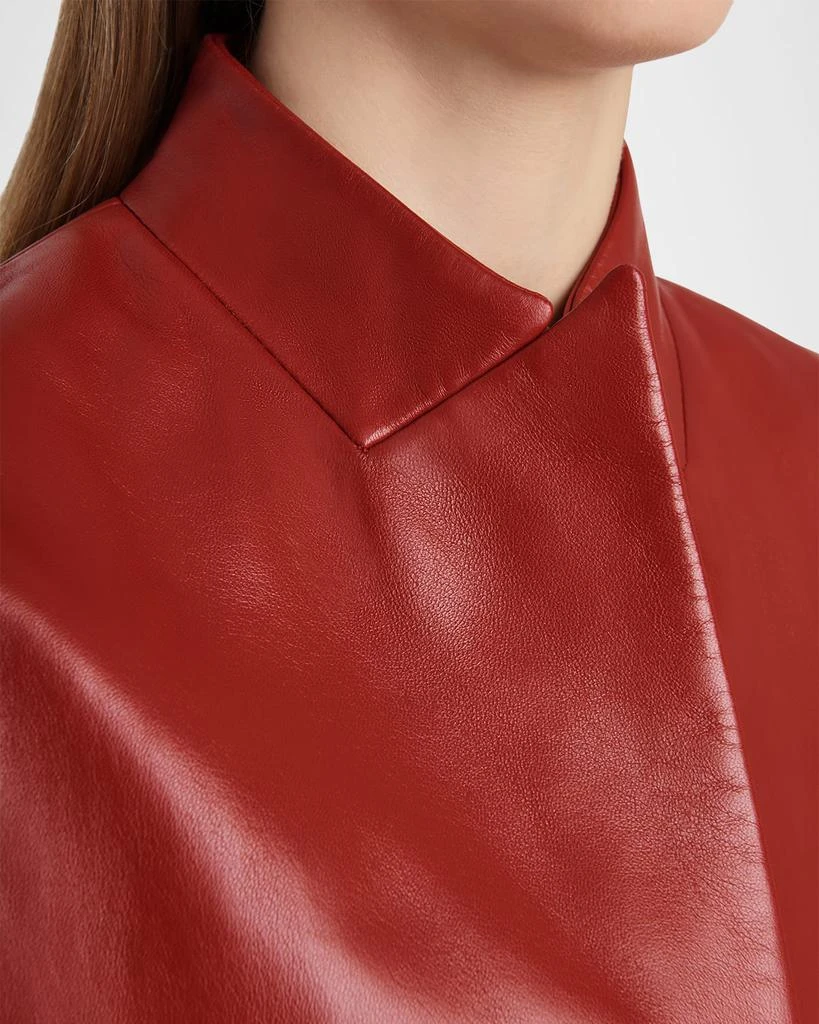 Khaite Dolso Single-Breasted Leather Cape Jacket 5