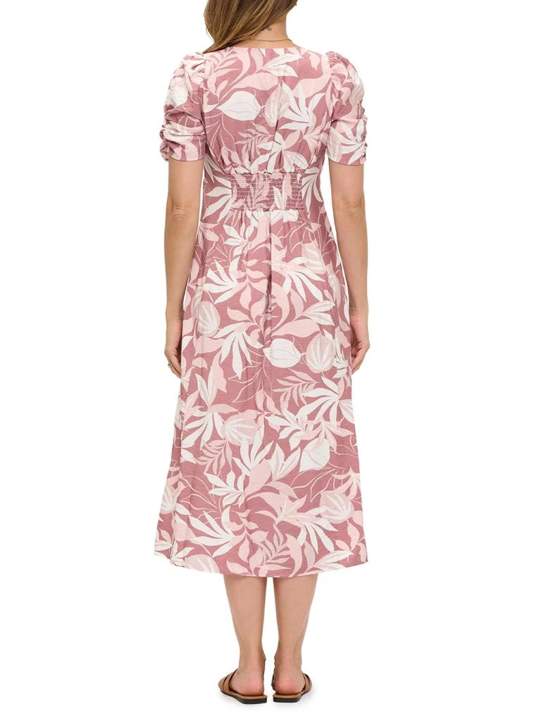 Renee C. Leaf-Print Empire Midi-Dress 2