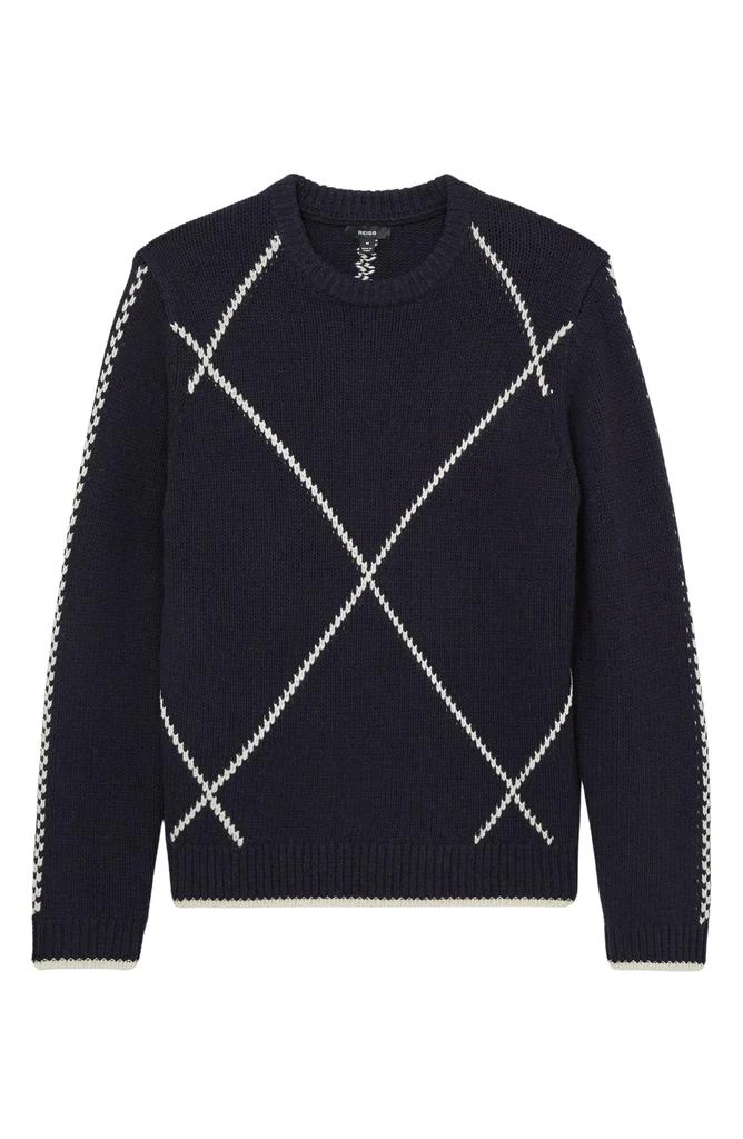 REISS Parvey Geo Pattern Wool Blend Crewneck Sweater 3