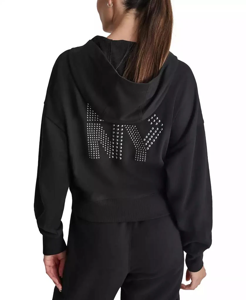 DKNY Sport Women's Rhinestone Logo Full-Zip Hoodie 2