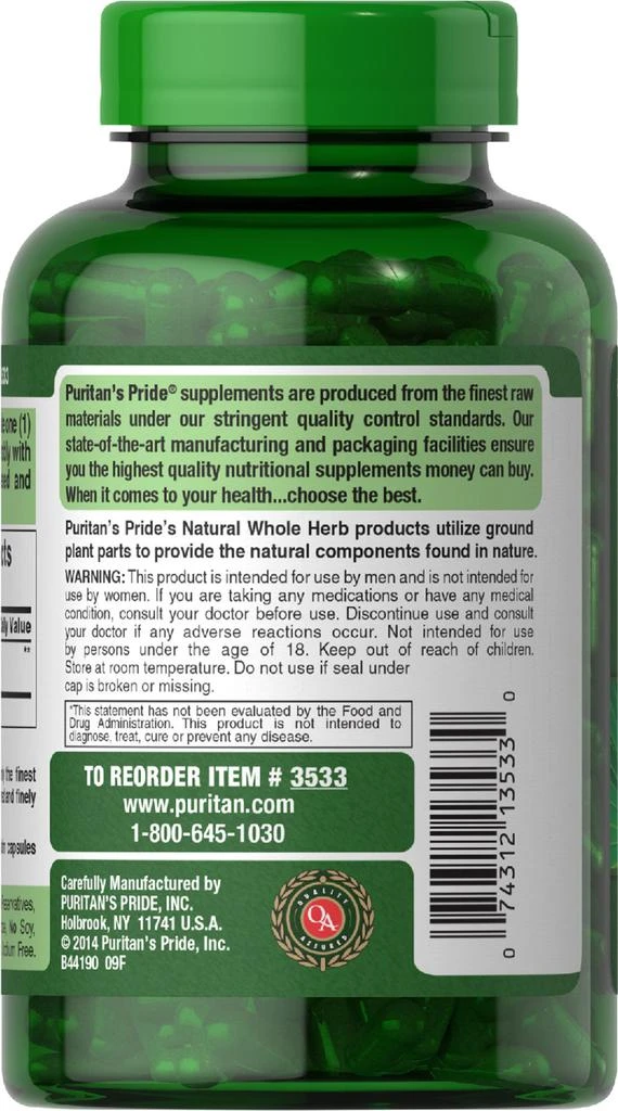 Puritan's Pride Saw Palmetto 450 mg 200 Capsules 4