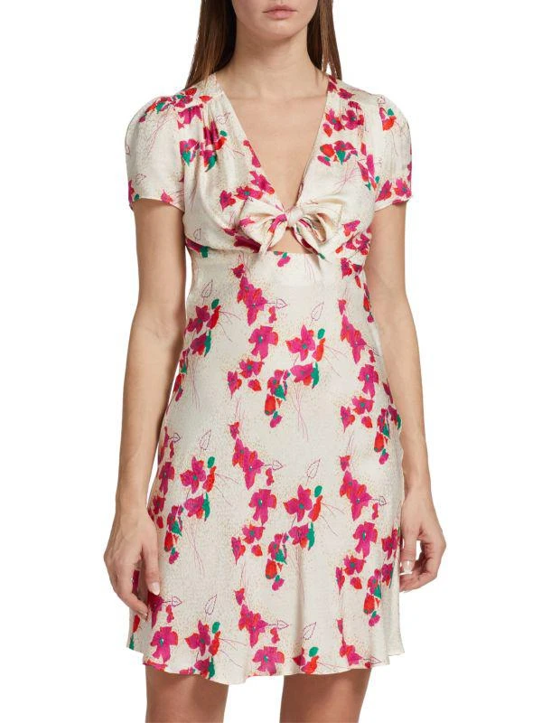 ba&sh Elita Floral Jacquard Tie Front Mini Dress 1