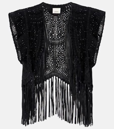 Isabel Marant Edita fringed leather vest 1