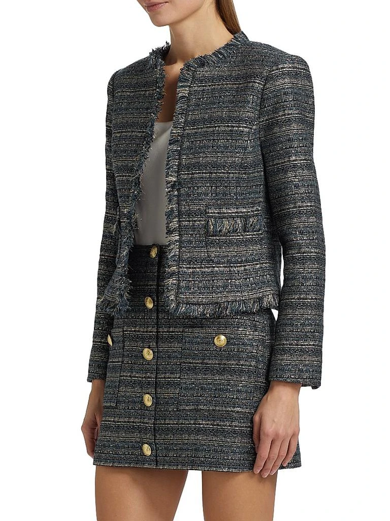 L'Agence Angelina Metallic Tweed Jacket 4