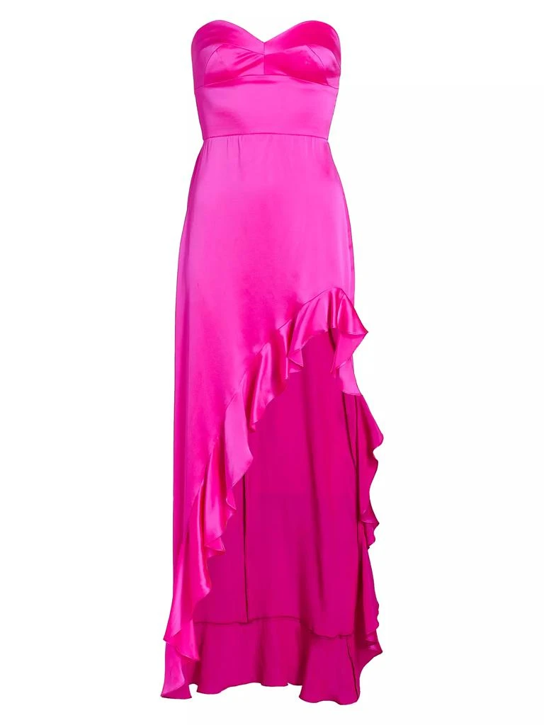 Amanda Uprichard Amalia Silk Hi-Lo Ruffle Gown 1