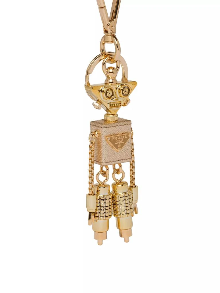 Prada Saffiano Leather Robot Keychain Trick 3
