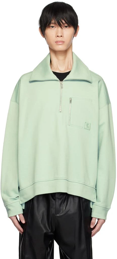 Wooyoungmi Green Quarter Zip Sweatshirt 1