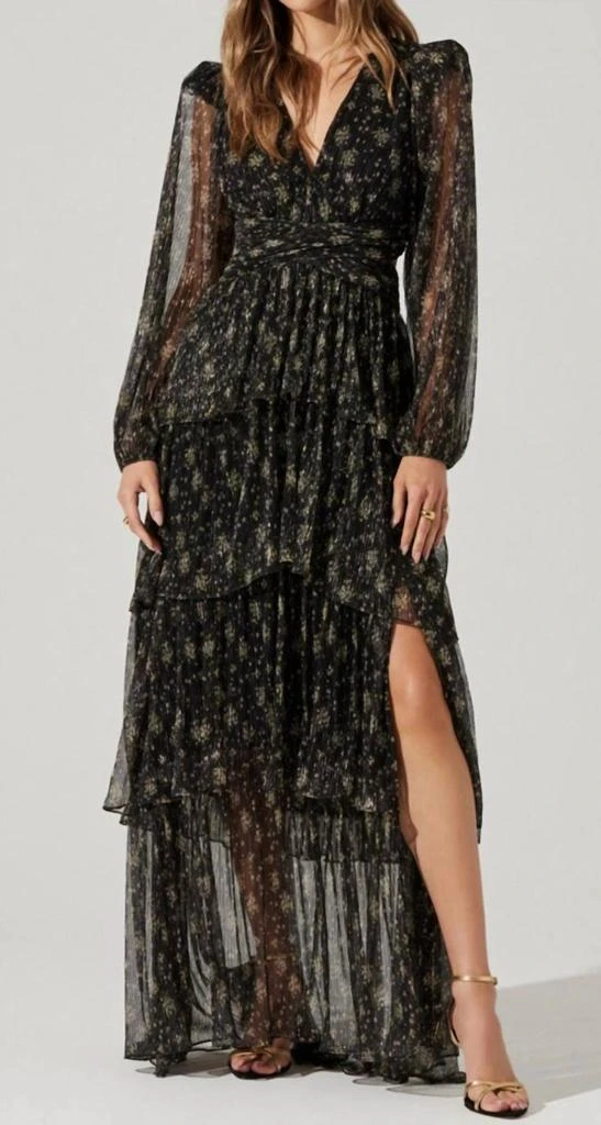Anora Dress In Black Gold Foil  On Sale Now with Up to 30% Off | Discover  Exclusive Deals & Savings at BeyondStyle  Authentic ASTR women|clothing| dresses with Limited-Time Discounts, Free Shipping,