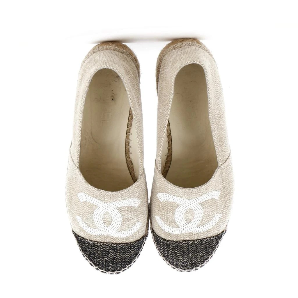 Chanel Women's CC Cap Toe Espadrilles Canvas with Sequins 2