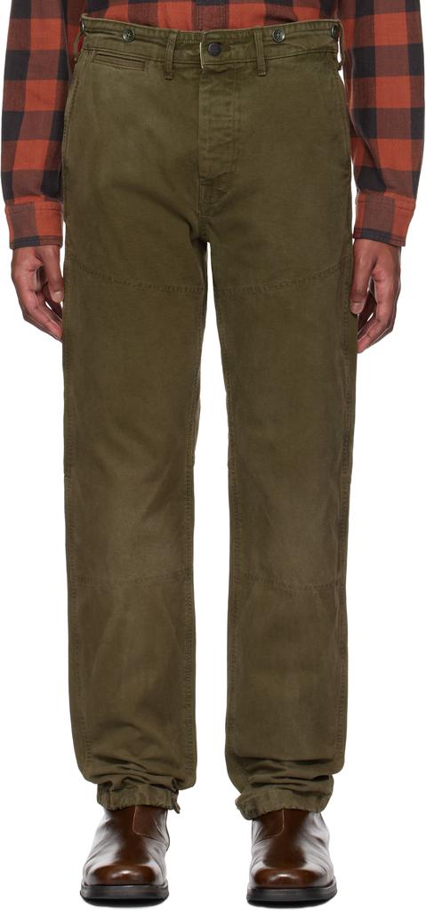 RRL Green Engineer Fit Canvas Trousers