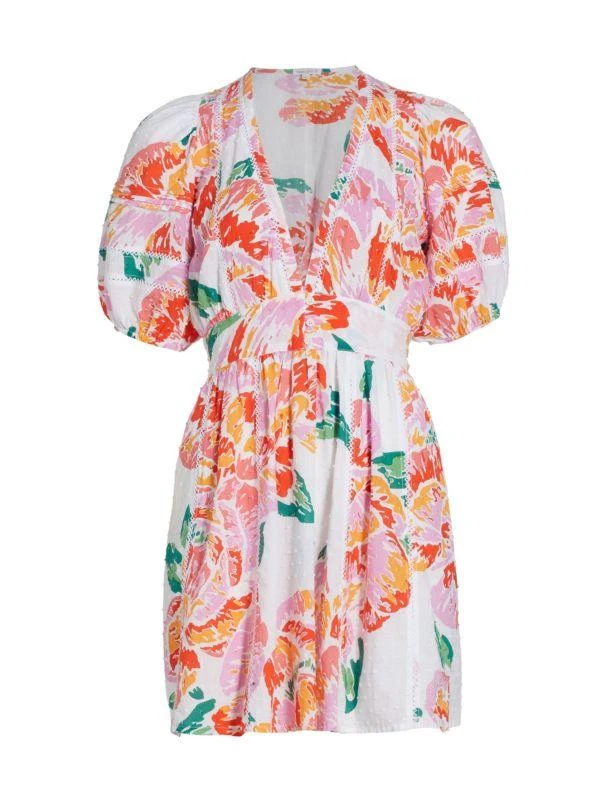 Poupette St Barth Reina Floral Mini Flare Dress 5