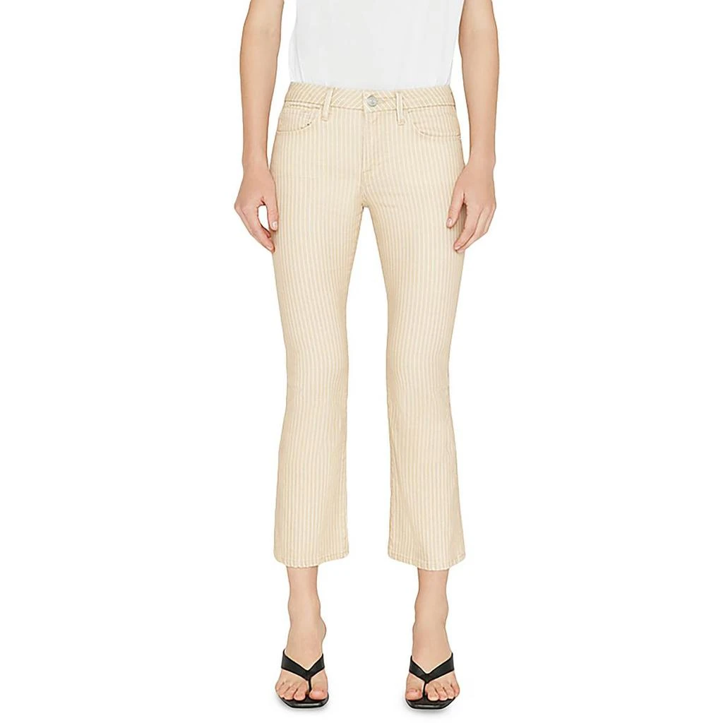 FRAME Womens Striped Denim Bootcut Pants 3
