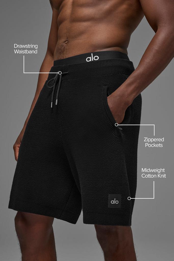 Alo 7" Sports Club Sweater Knit Short - Black