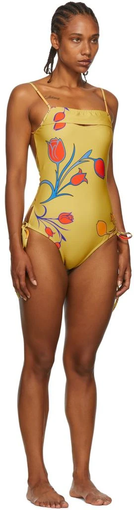 BARRAGÁN SSENSE Exclusive Yellow Peeka One-Piece Swimsuit 2