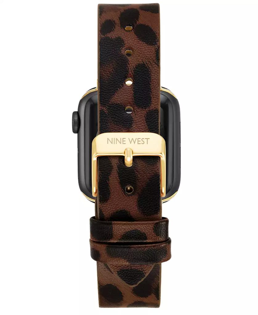 Nine West Women's Leopard Print Faux Leather Band designed for Apple Watch® 42mm (Series 10) & 38/40/41mm