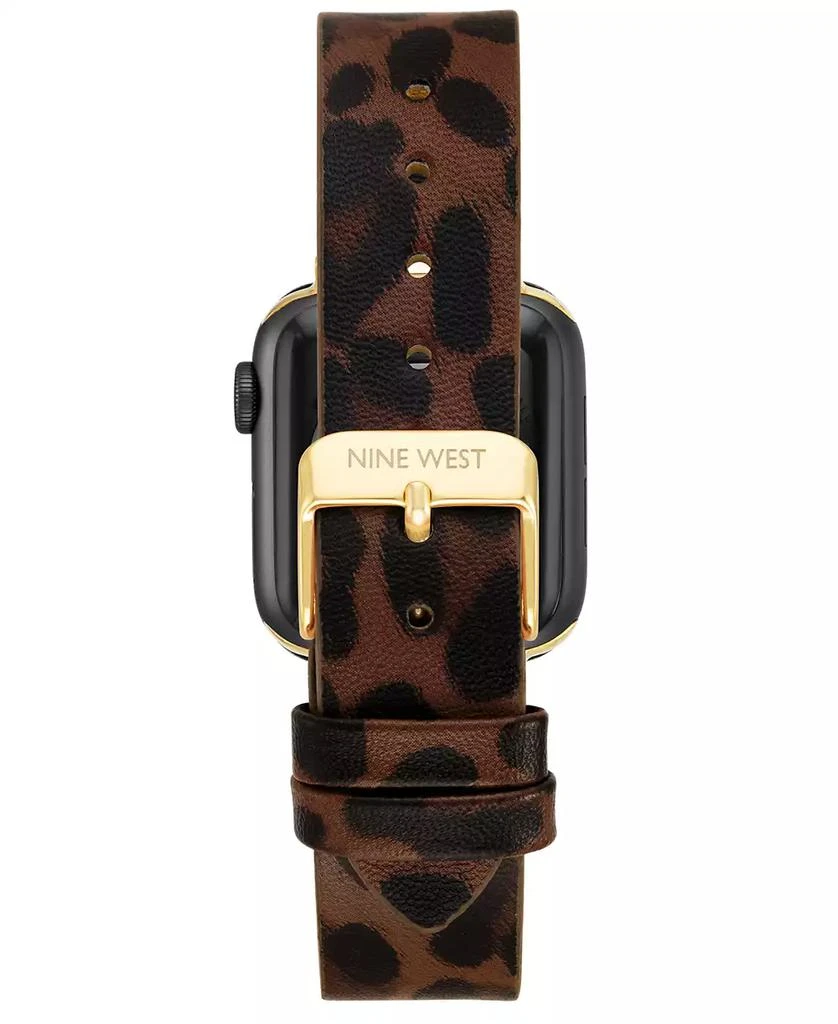 Nine West Women's Leopard Print Faux Leather Band designed for Apple Watch® 42mm (Series 10) & 38/40/41mm 2