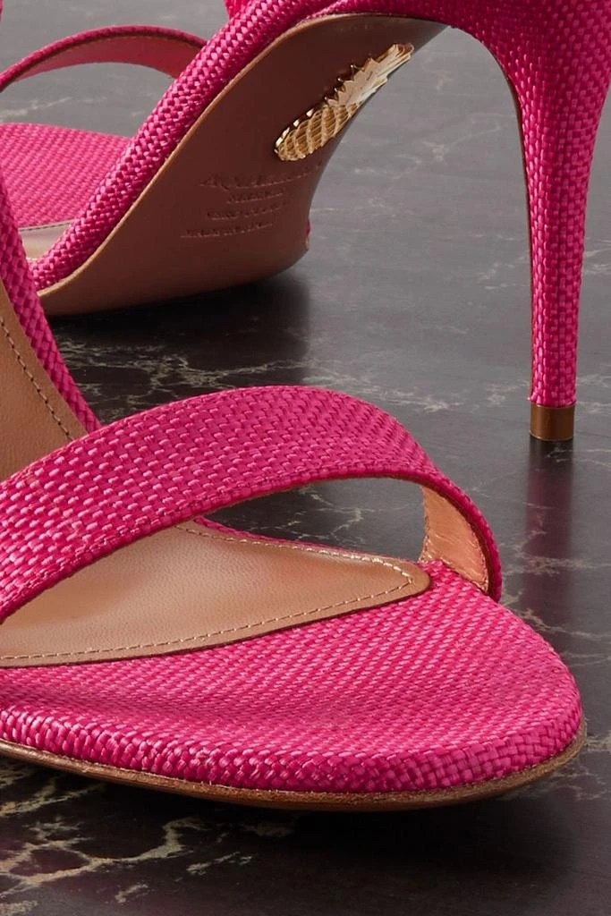 Aquazzura So Nude 85 raffia slingback sandals 4