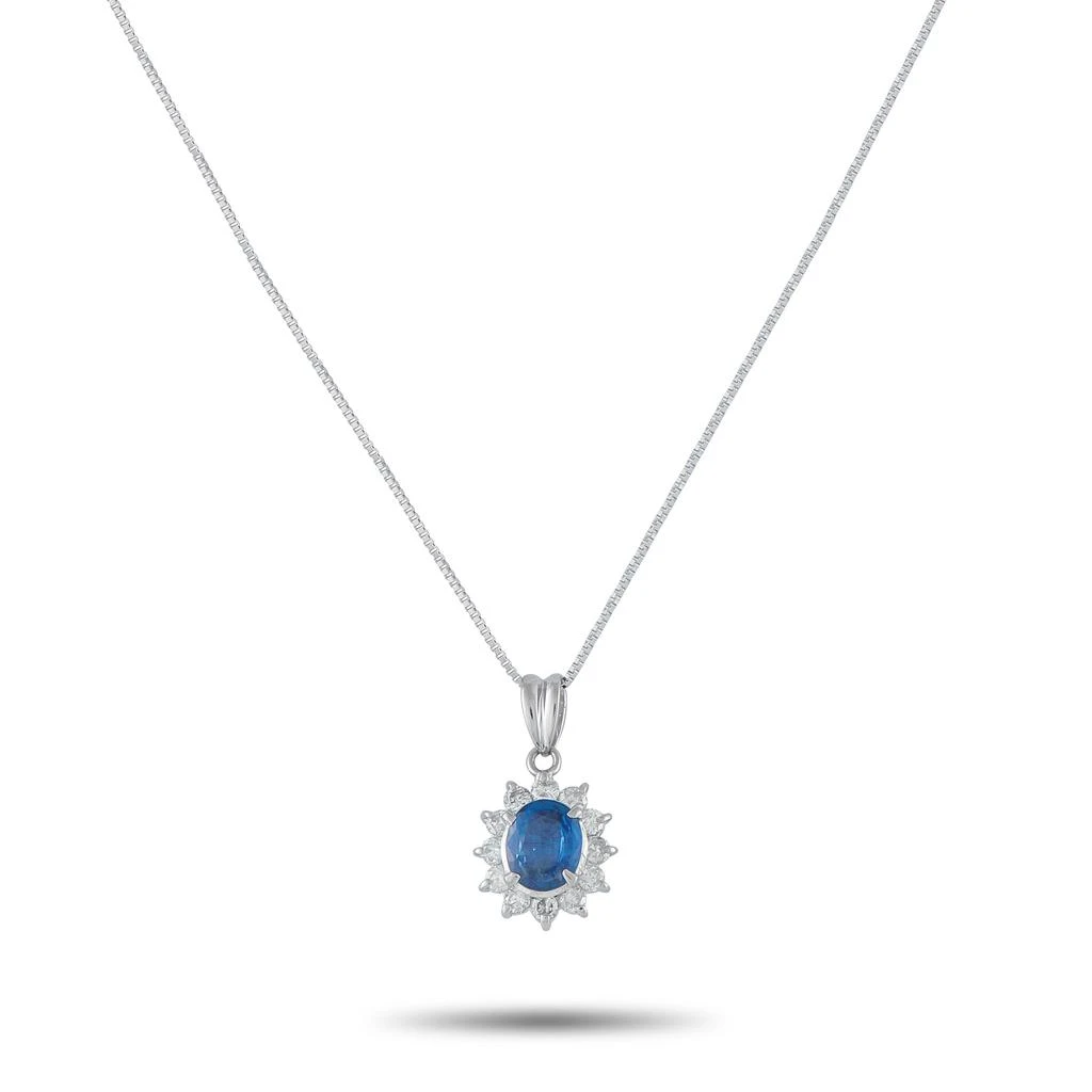 LB Exclusive Platinum 0.44ct Diamond and Sapphire Pendant Necklace MF16-011426