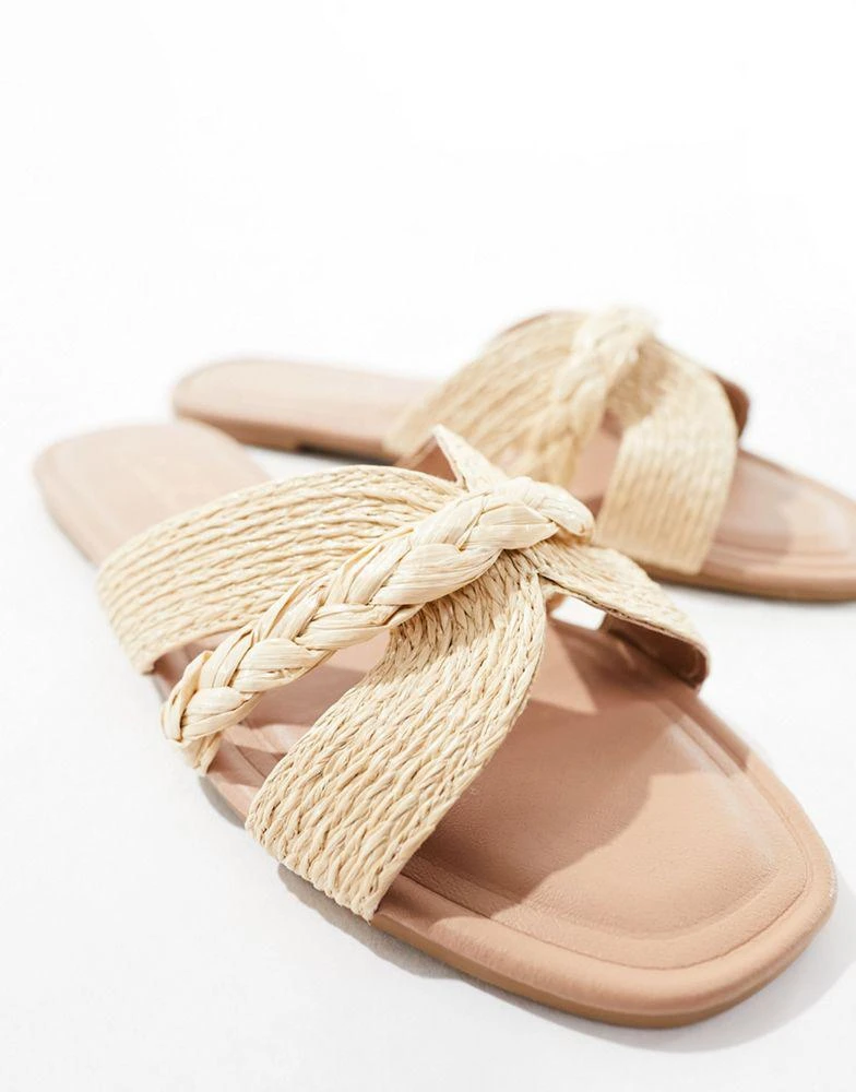 New Look New Look raffia woven sandal in off-white 4