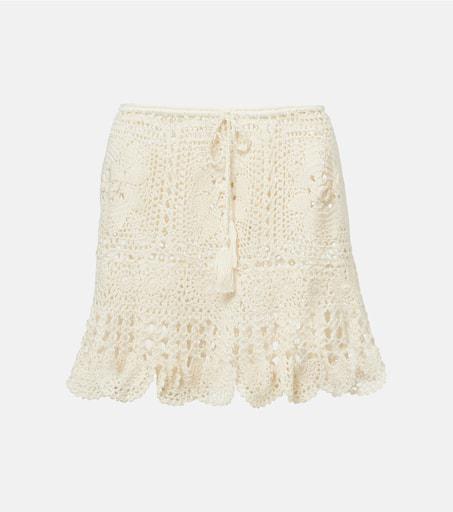 ANNA KOSTUROVA Cotton crochet miniskirt