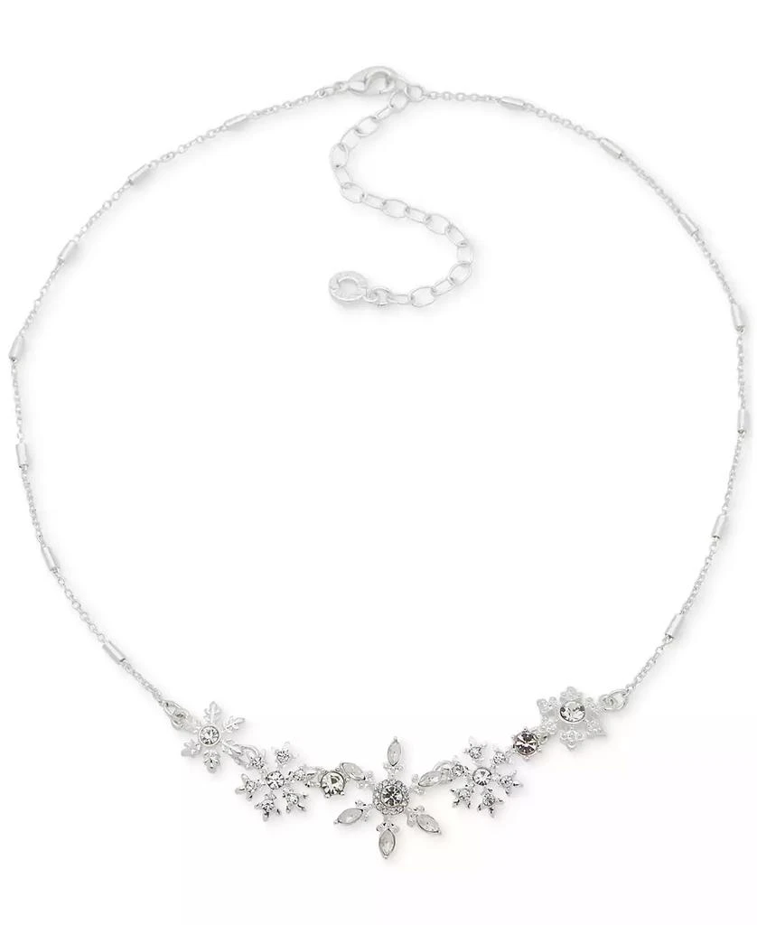 Anne Klein Silver-Tone Crystal Snowflake Statement Necklace, 36" + 3" extender 1