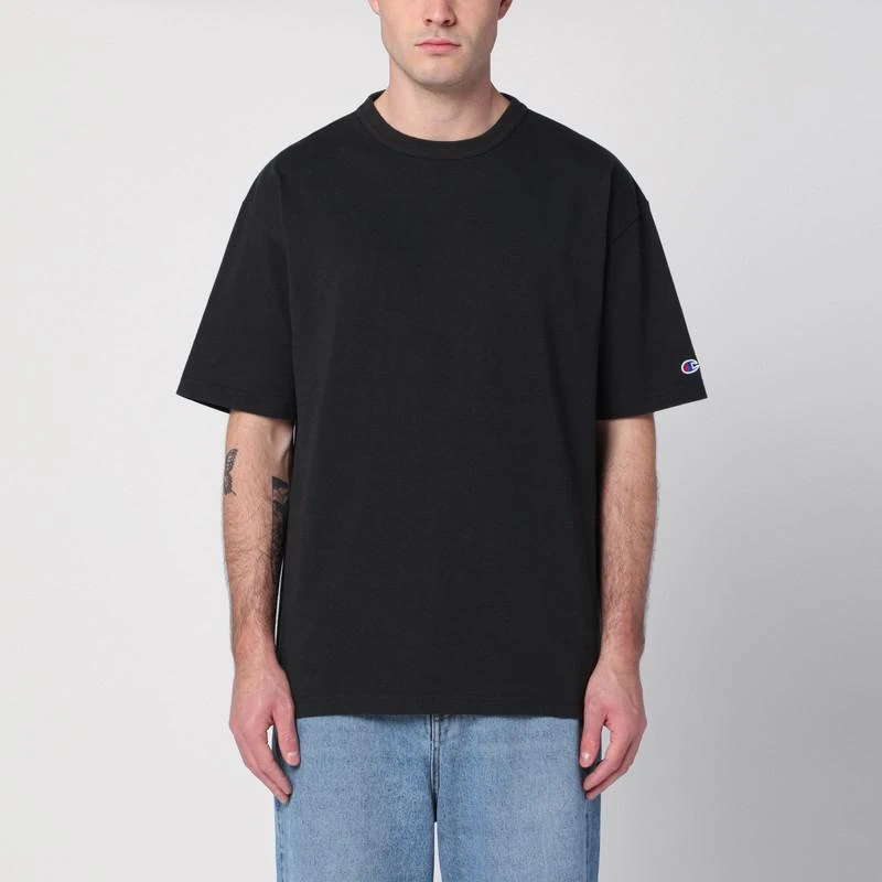 CHAMPION Black cotton crew-neck T-shirt 1
