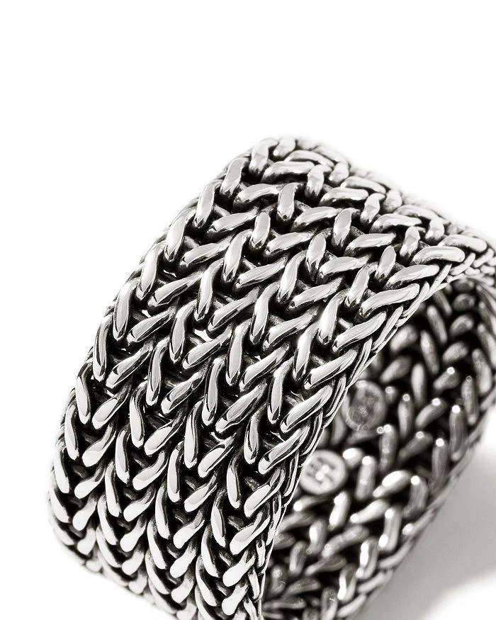 John Hardy Sterling Silver Icon Diamond Multirow Weave Ring 4