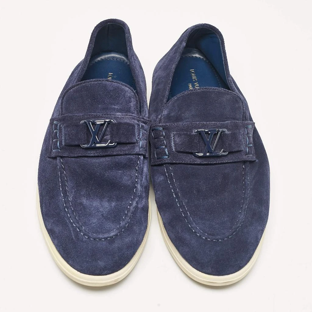 Louis Vuitton Louis Vuitton Navy Blue Suede Estate Loafers Size 40 3