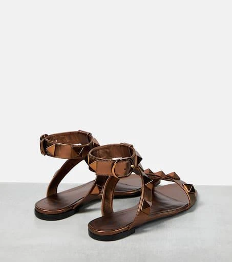 Valentino Roman Stud metallic leather sandals 3