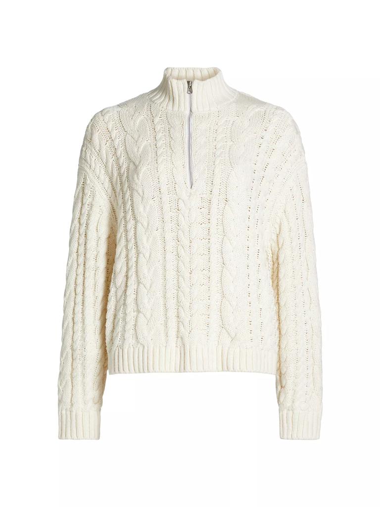 Jenni Kayne Cotton Cable-Knit Zip Sweater