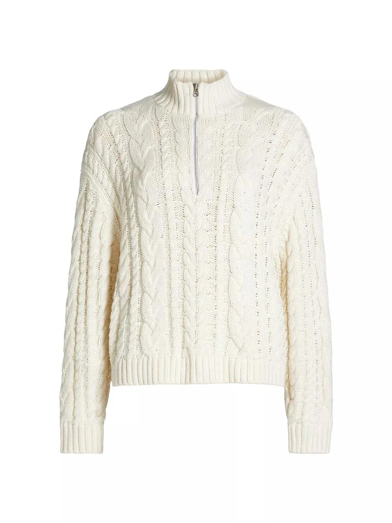 Jenni Kayne Cotton Cable-Knit Zip Sweater 1