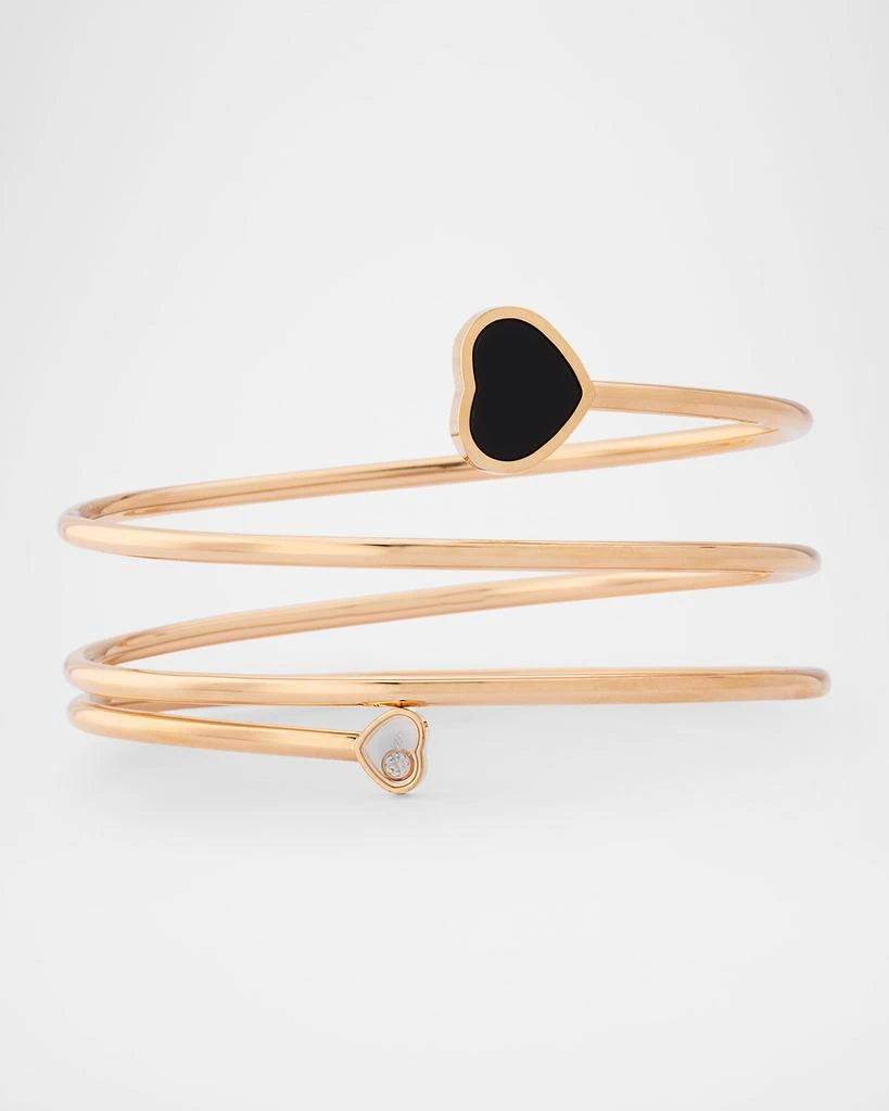 Chopard Happy Hearts 18K Rose Gold Onyx & Diamond Bracelet 1