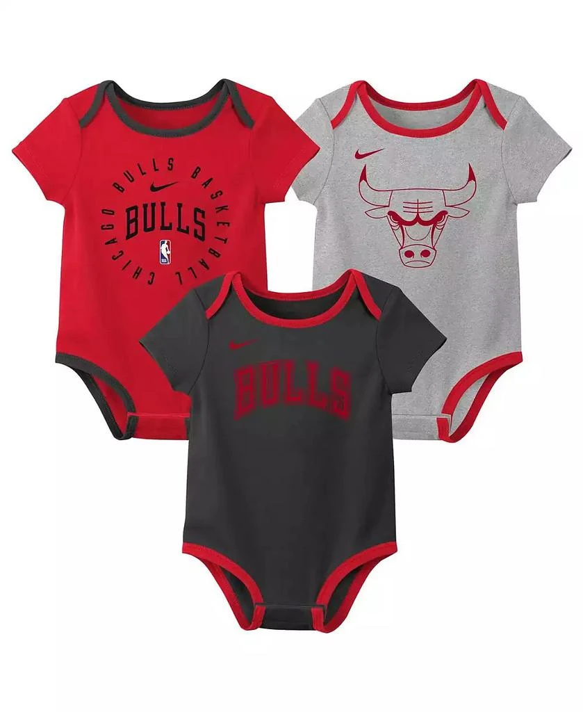 NIKE Baby Boys and Girls Chicago Bulls Three-Pack Bodysuit Set 1