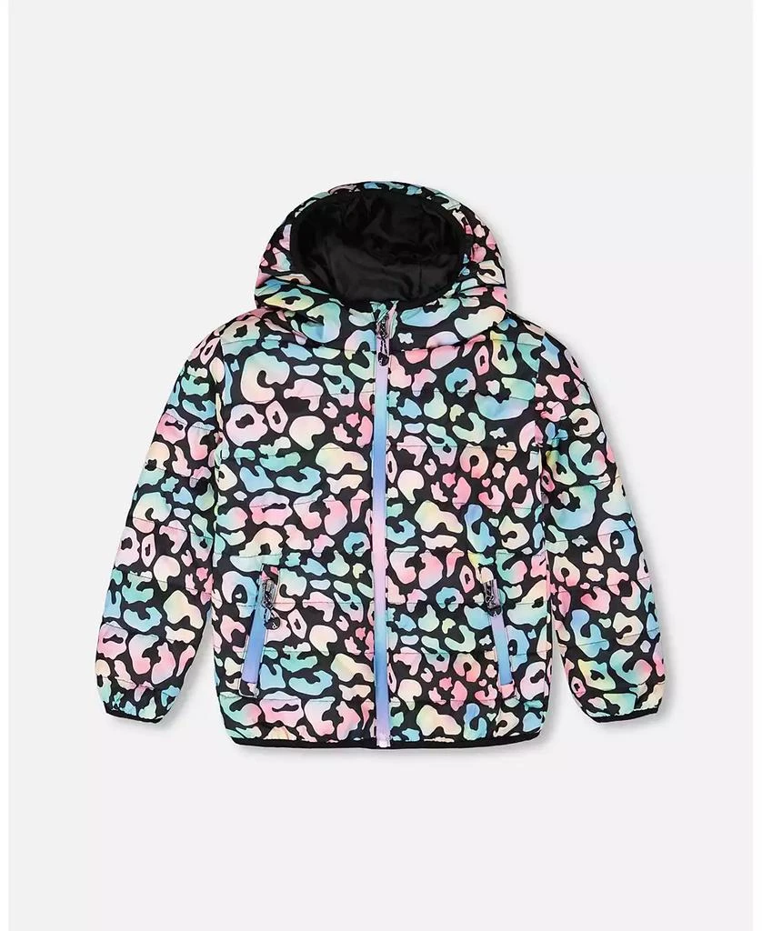 Deux par Deux Big Girls Quilted Mid-Season Jacket Animal Print