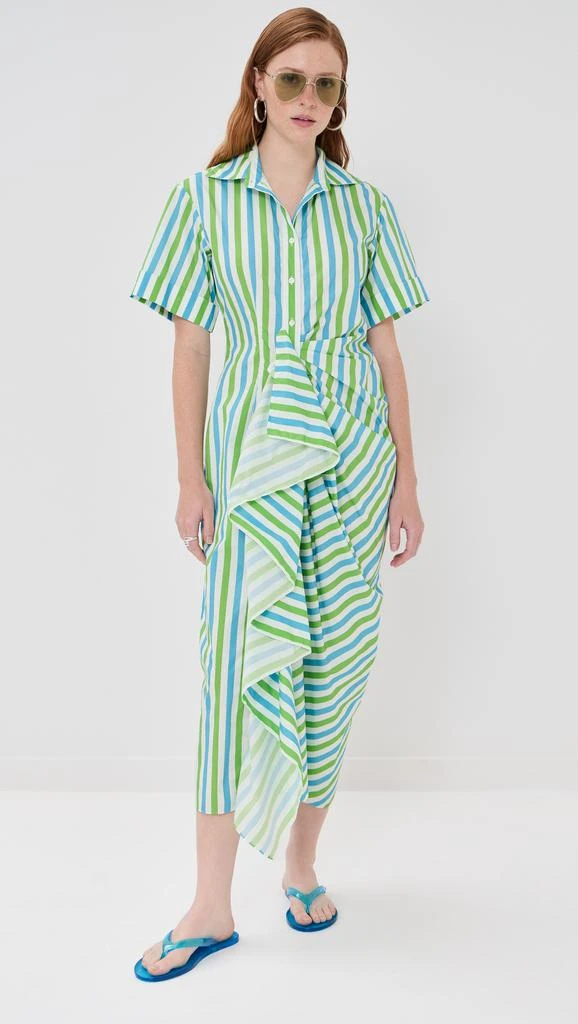 Rosie Assoulin Gathered Ruffle Shirt Dress 6