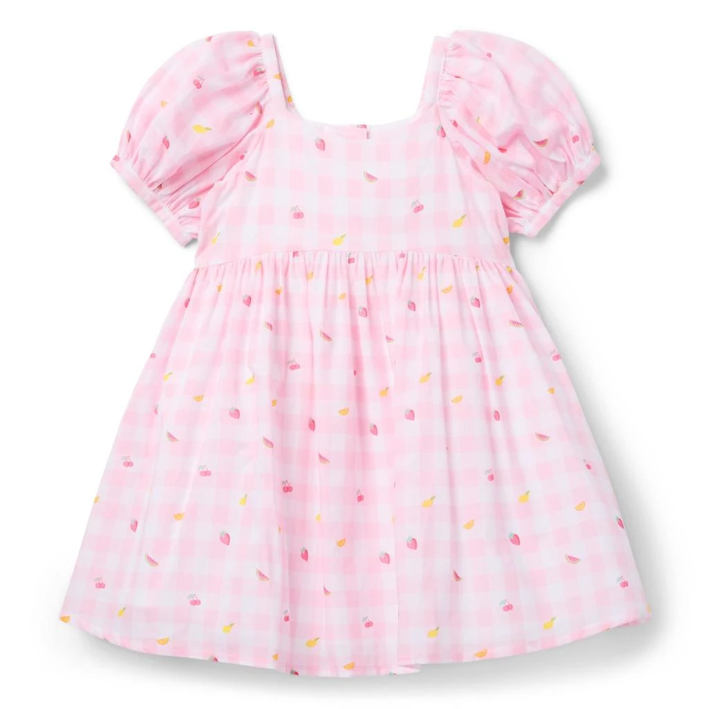 Janie and Jack Girls Pink Gingham Dress (Toddler/Little Kid/Big Kid) 1