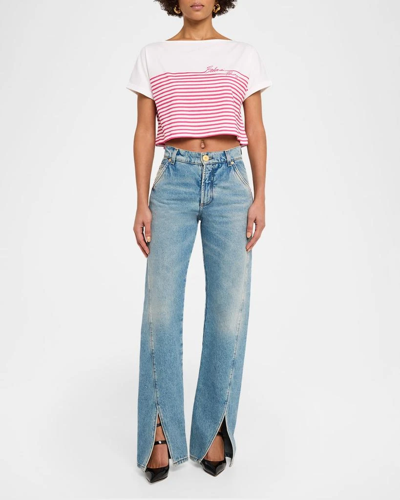 Balmain Balmain Marinier Striped Short-Sleeve Top 2