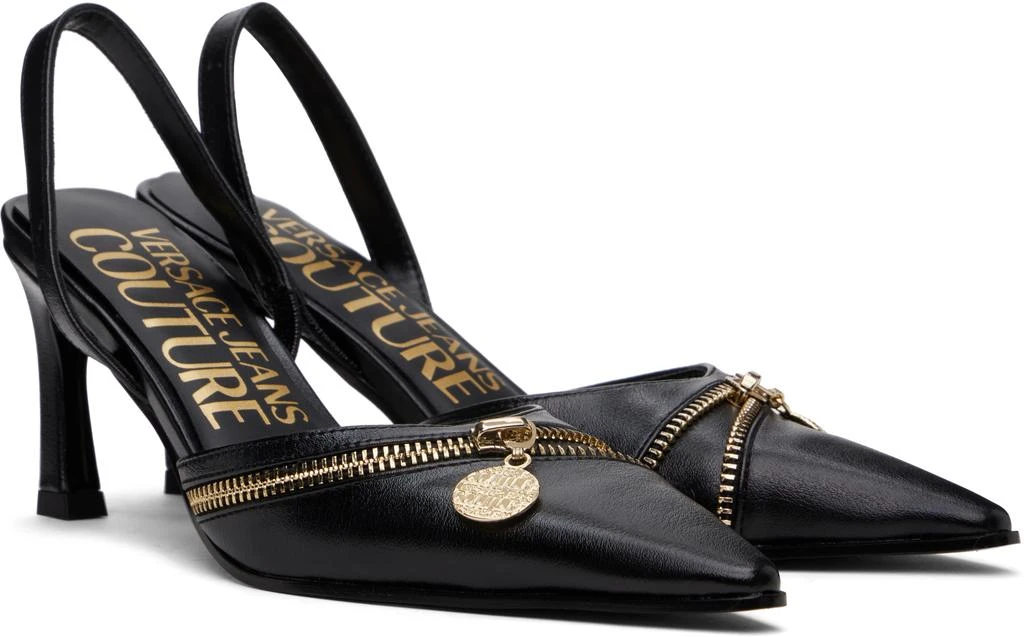 Versace Black Mandy Slingback Low Heels 4