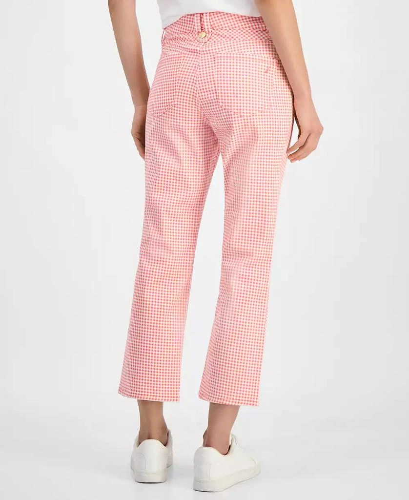Nautica Jeans Women's Gingham Cropped Straight-Leg Pants 4