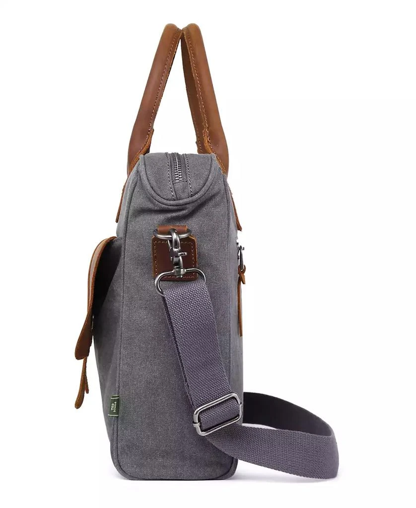 TSD BRAND Canvas Valley Hill Computer Brief Bag 3