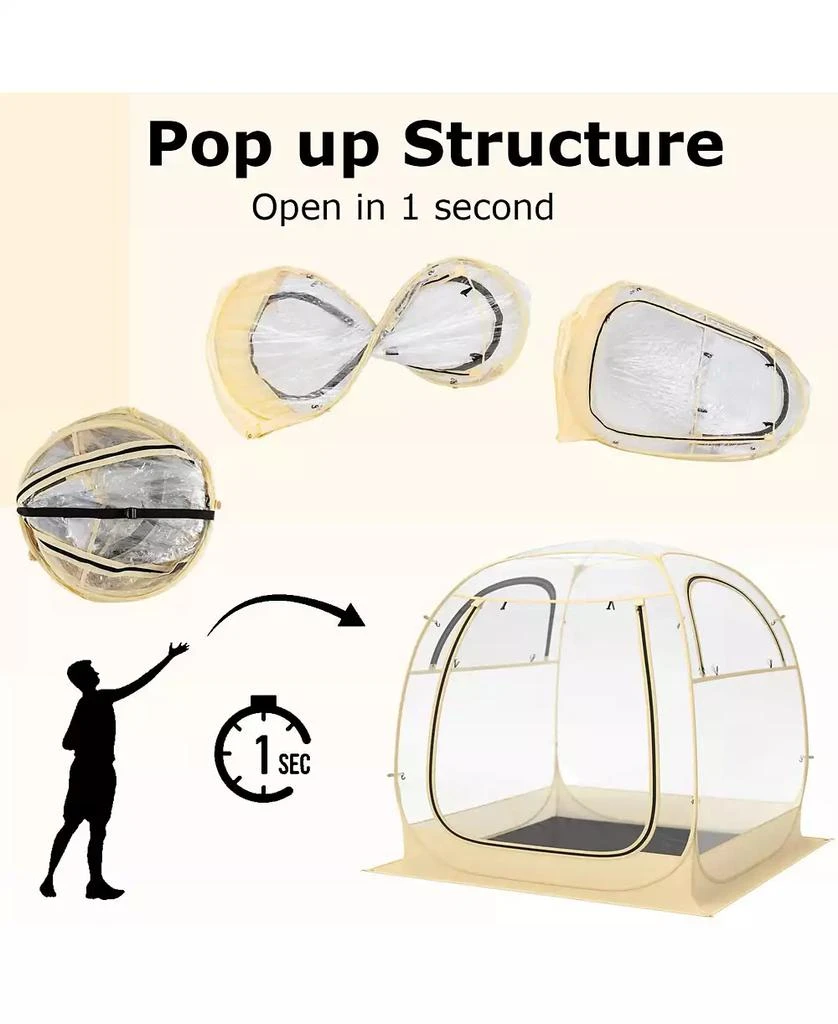 KUYOTQ Instant Pop up Sports Tent with Carrying Bag and Floor Mat for 1-2/5-6 People 7