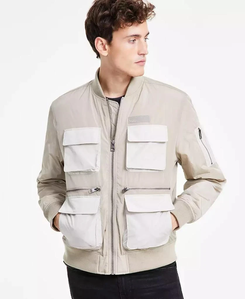 GUESS Men's Tech Nylon Utility Bomber Jacket 1