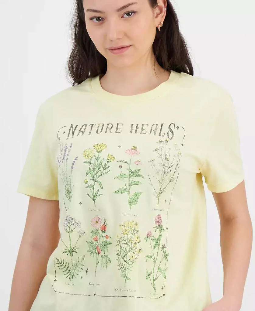 Love Tribe Juniors' Nature Heals Flower T-Shirt 3